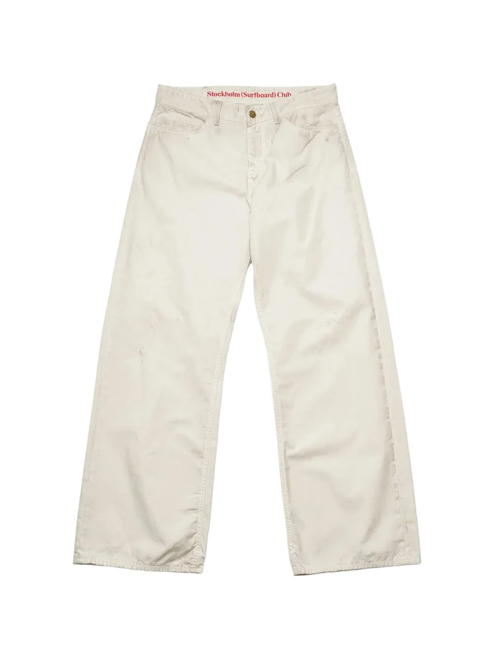 Stockholm Surfboard Club Ralf distressed-effect wide-leg jeans - Blanc