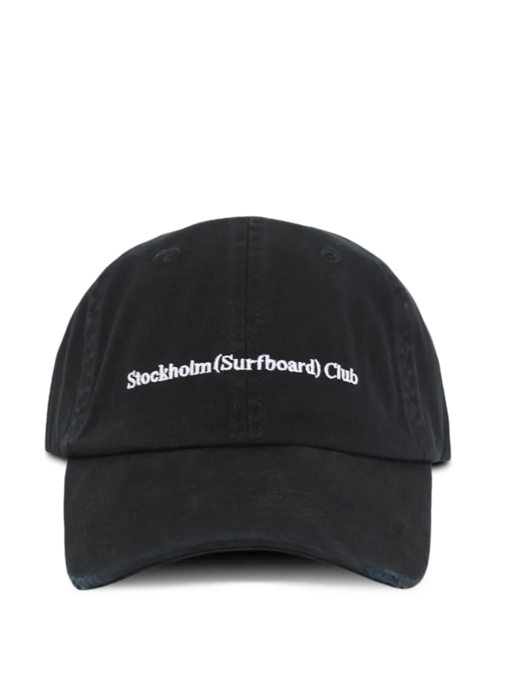 Stockholm Surfboard Club logo-embroidered distressed baseball cap - Nero