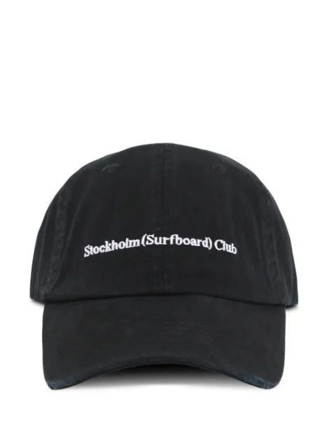 Stockholm Surfboard Club logo-embroidered distressed baseball cap