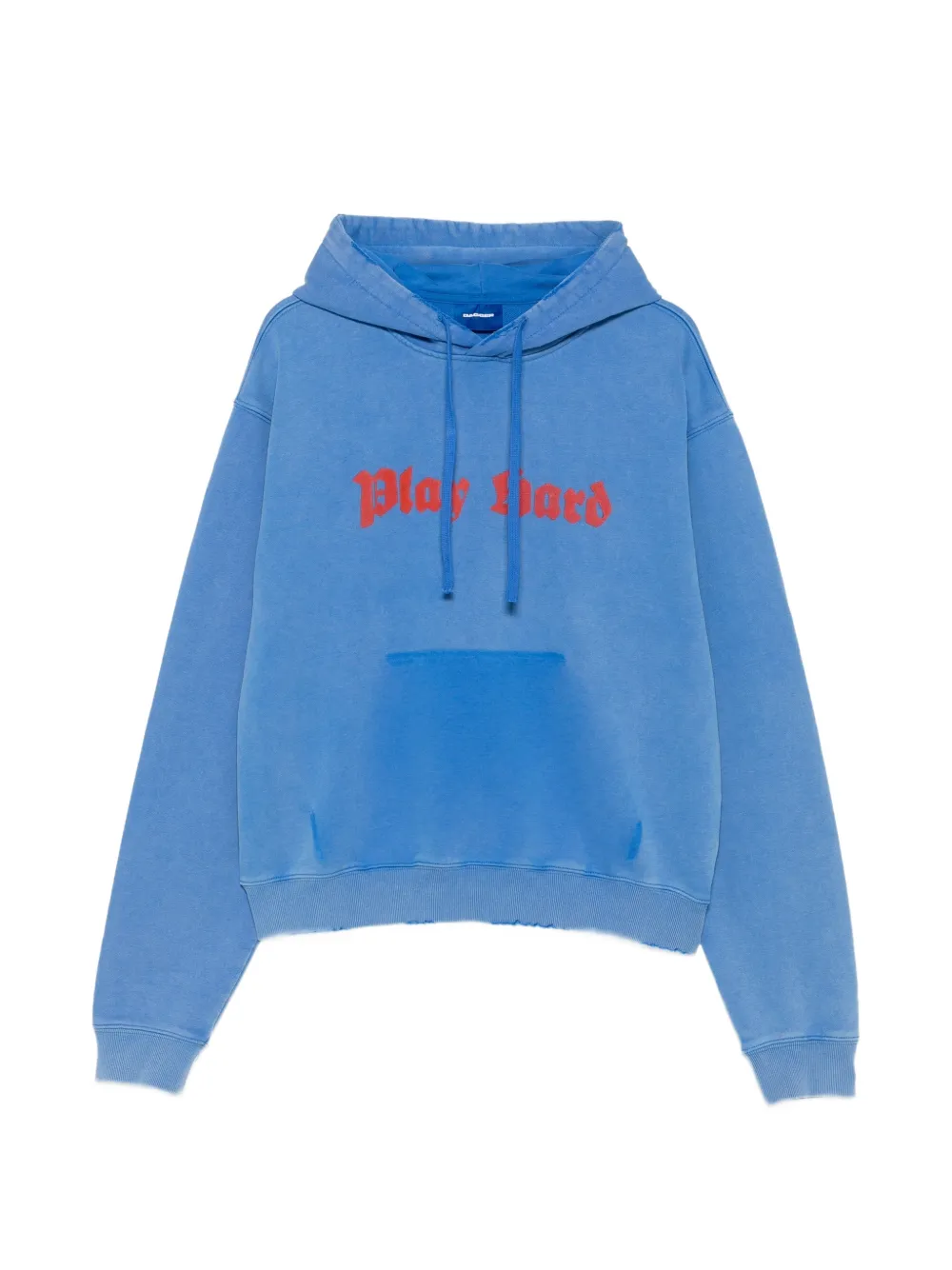 DAGGER slogan-print distressed hoodie - Blue