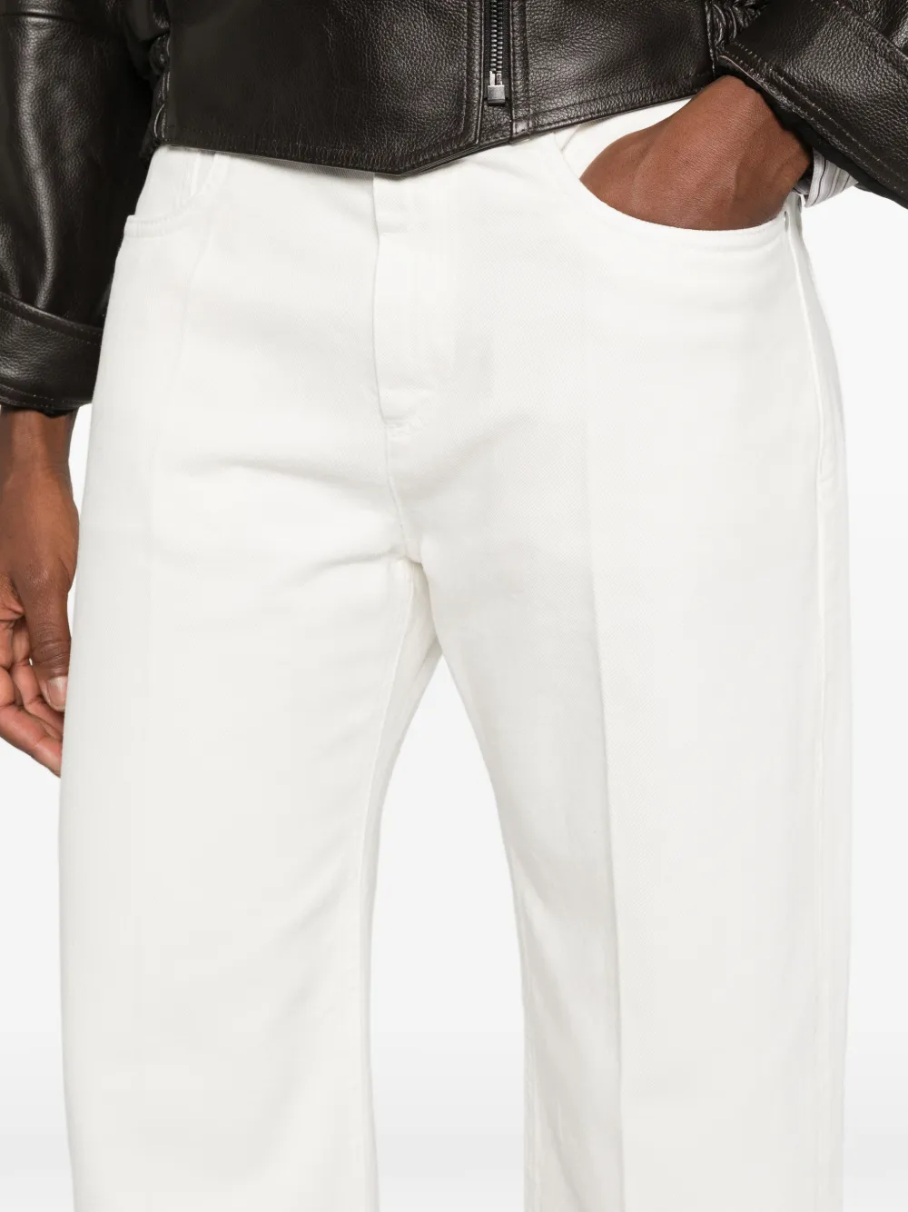 Brunello Cucinelli cottton cropped jeans Wit