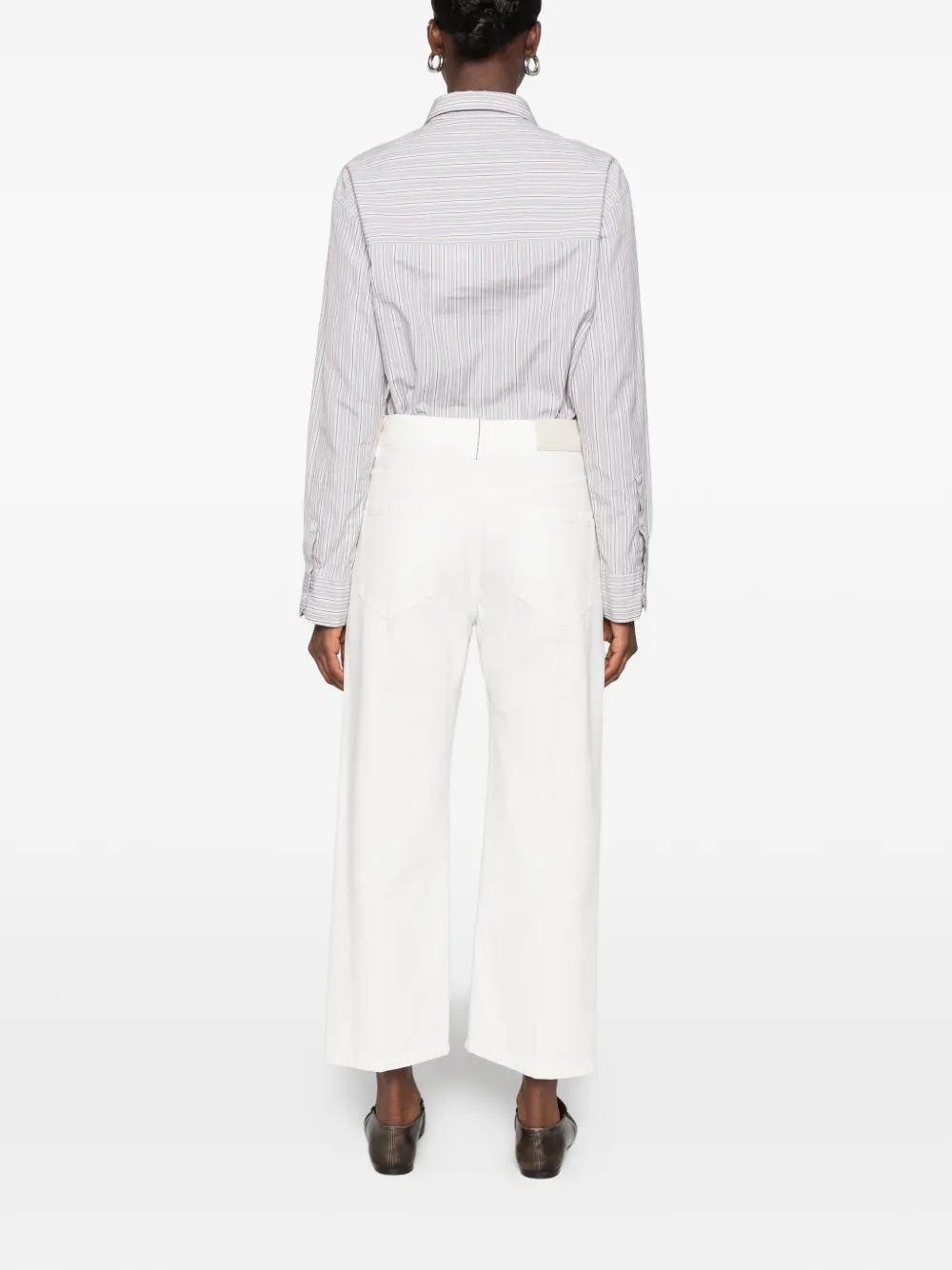 Brunello Cucinelli cottton cropped jeans Wit
