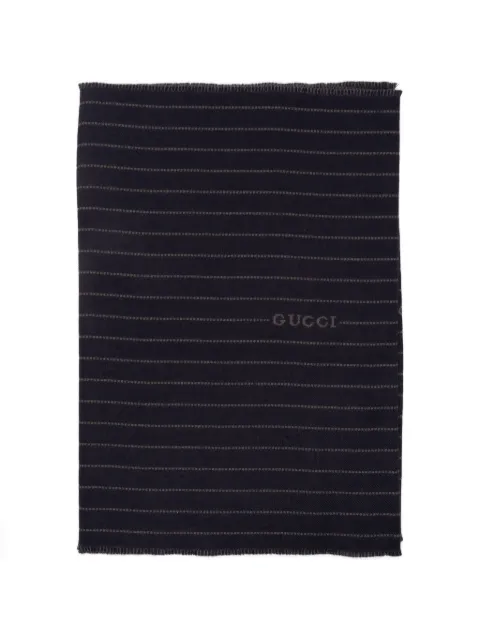 Gucci ストライプ ウールシルクスカーフ