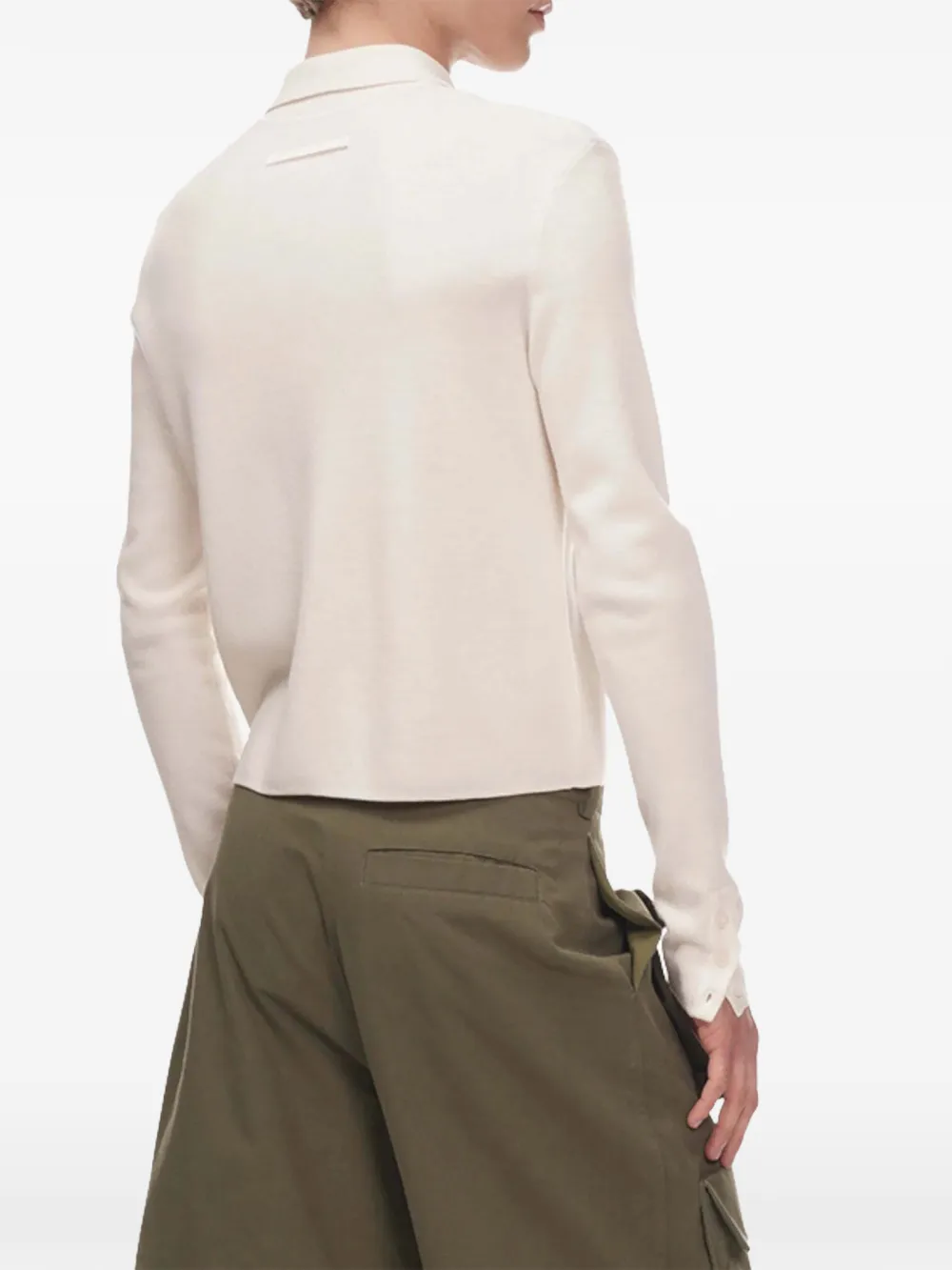 Spencer Badu Wollen trui met stropdas-patroon Beige