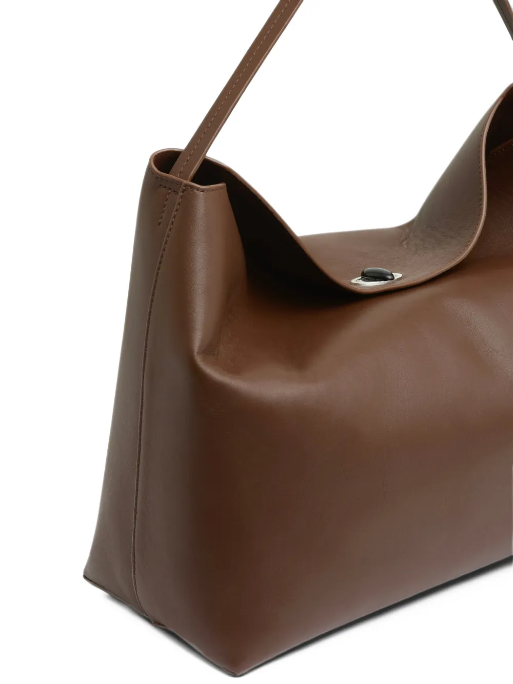 Christopher Esber Turnlock Grande leather shoulder bag Bruin