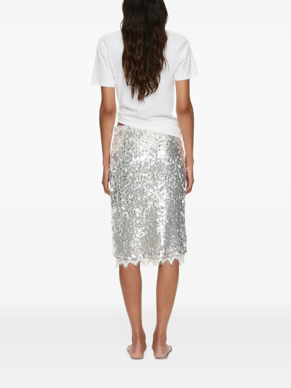 Christopher Esber Opaline sequin-embellished midi skirt Grijs