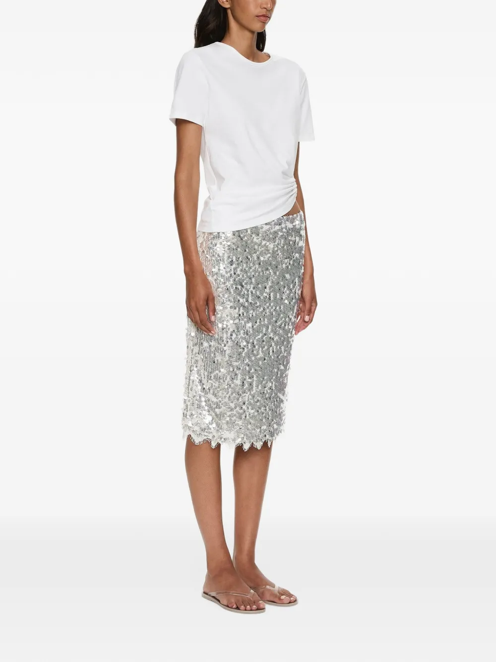 Christopher Esber Opaline sequin-embellished midi skirt Grijs