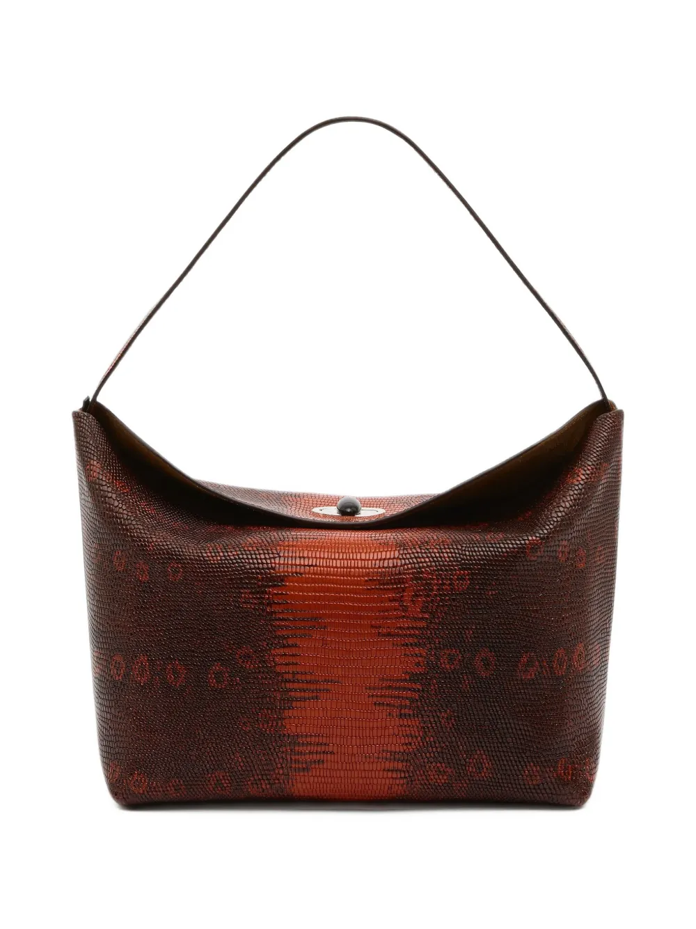 Christopher Esber medium Turnlock Lizard leather shoulder bag - Brown