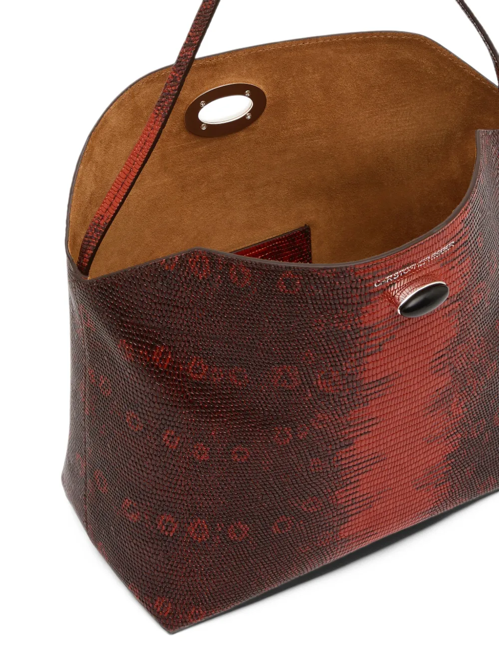 Christopher Esber medium Turnlock Lizard leather shoulder bag Bruin