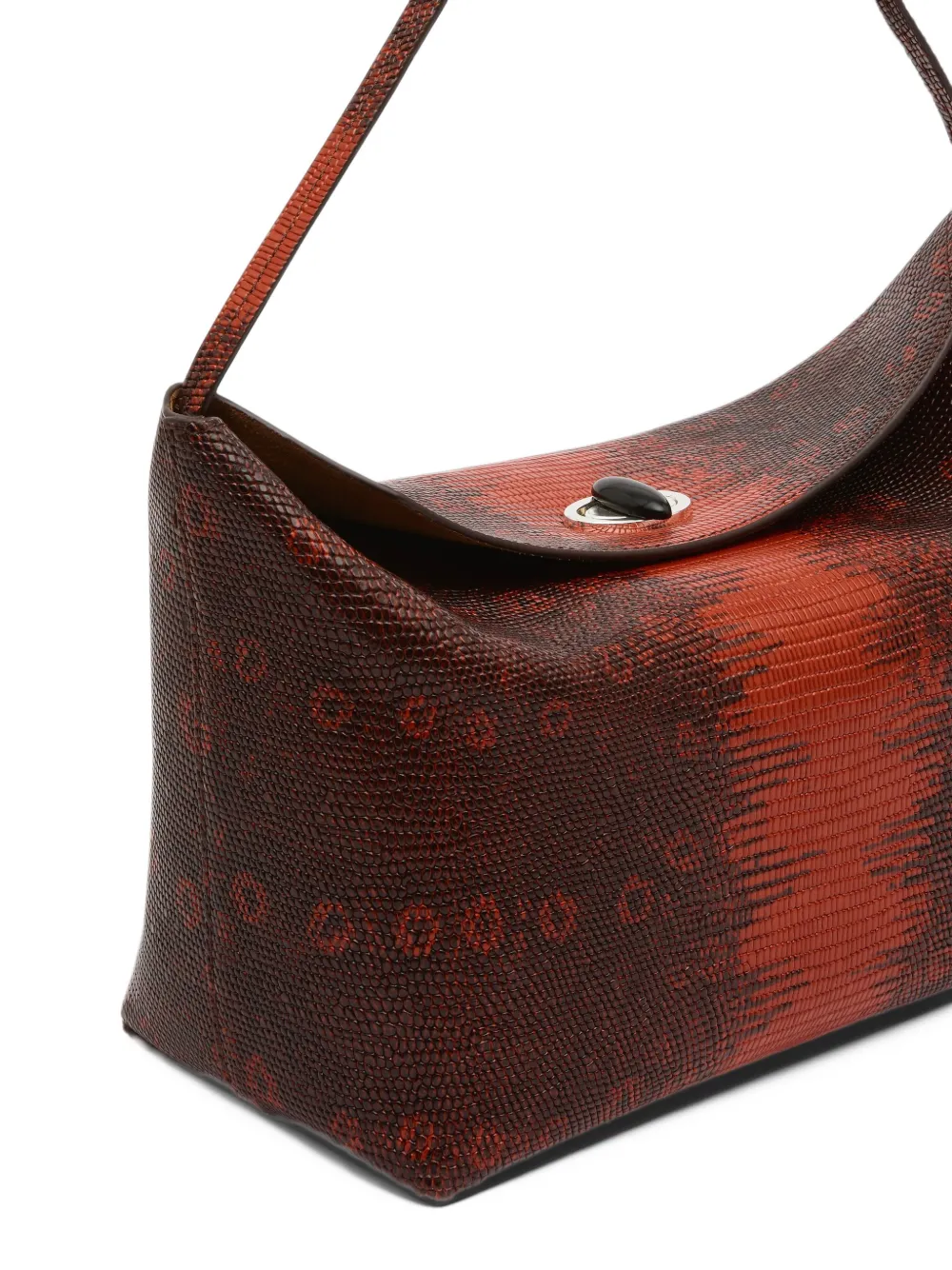 Christopher Esber medium Turnlock Lizard leather shoulder bag Bruin