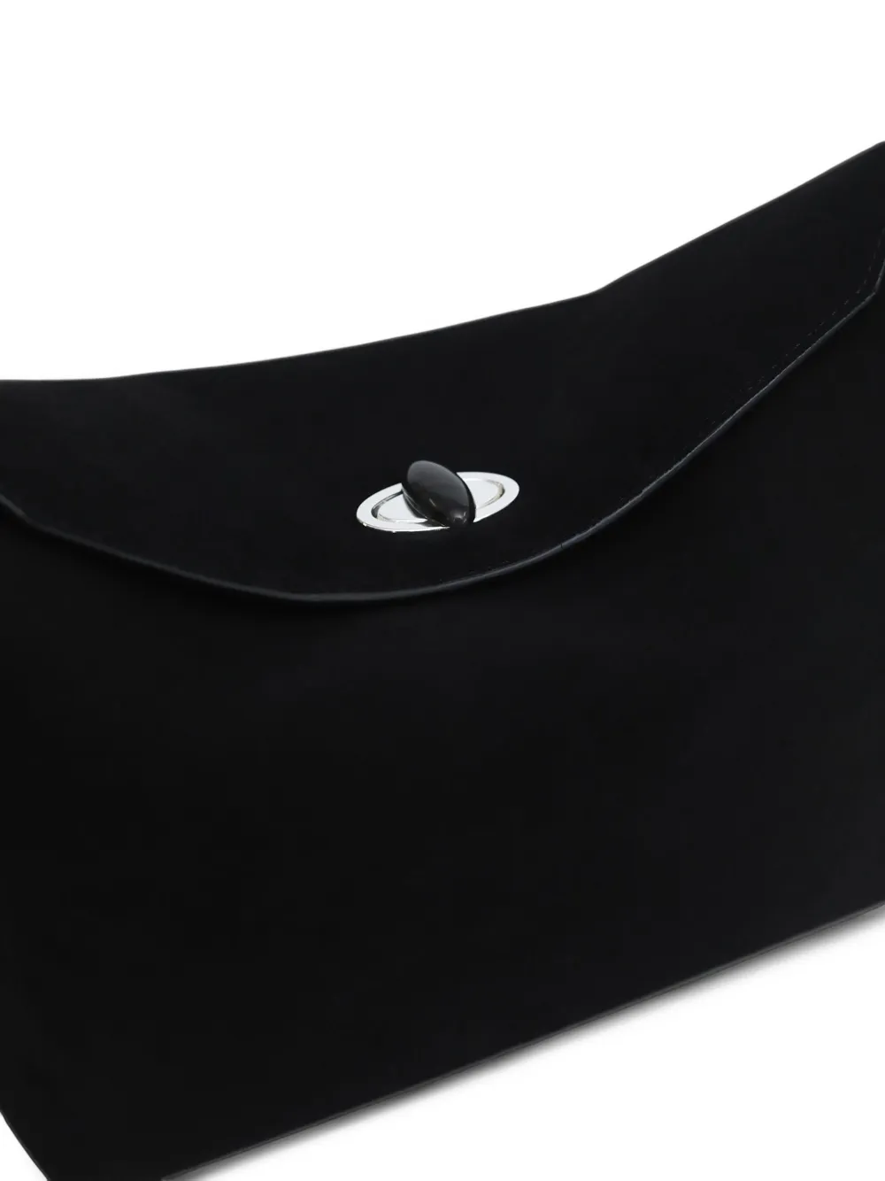 Christopher Esber small Turnlock suede shoulder bag Zwart