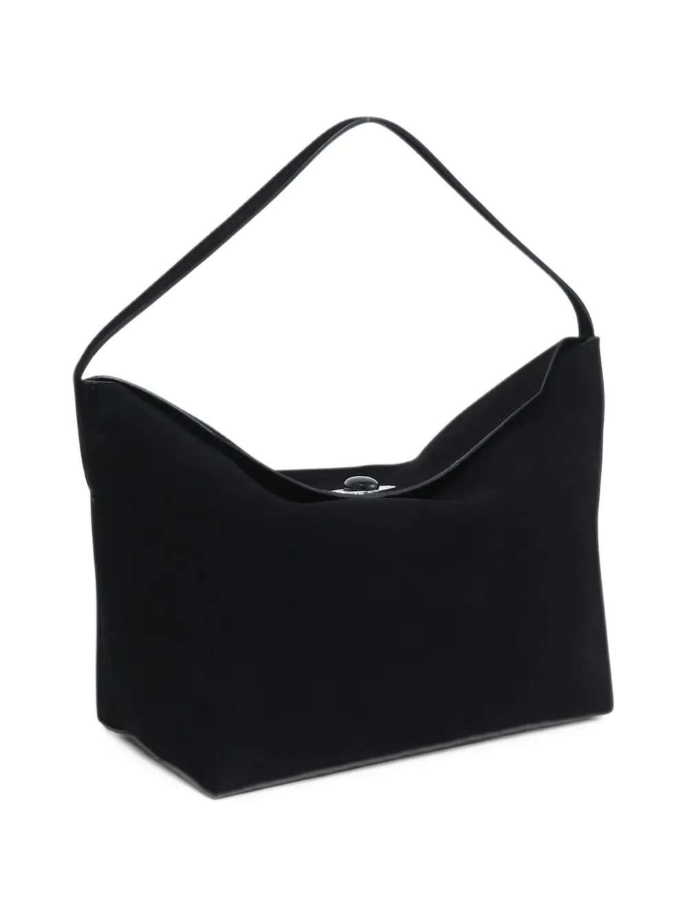 Christopher Esber small Turnlock suede shoulder bag Zwart