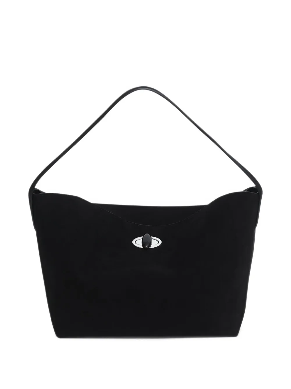 Christopher Esber small Turnlock suede shoulder bag Zwart