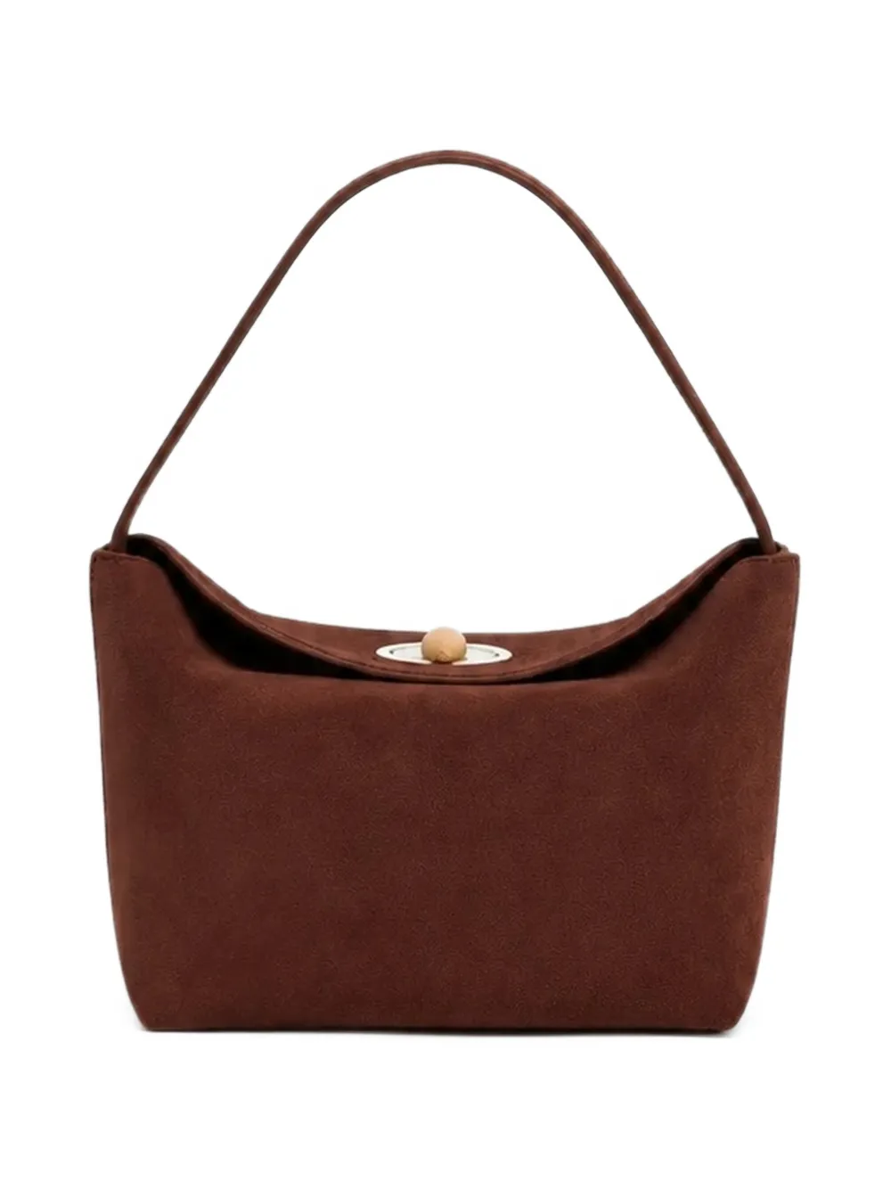 Christopher Esber mini Turnlock suede shoulder bag - Brown