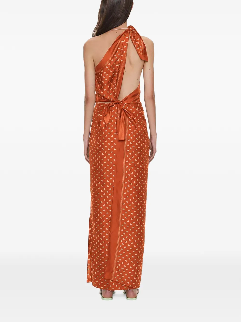 Christopher Esber Asymmetrische maxi-jurk met bandana-print Oranje