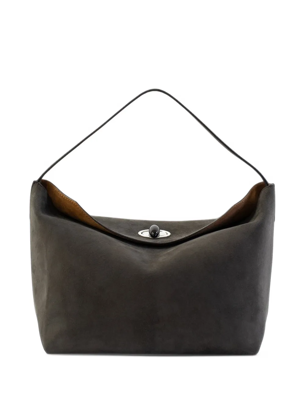 Christopher Esber turnlock suede shoulder bag - Grey