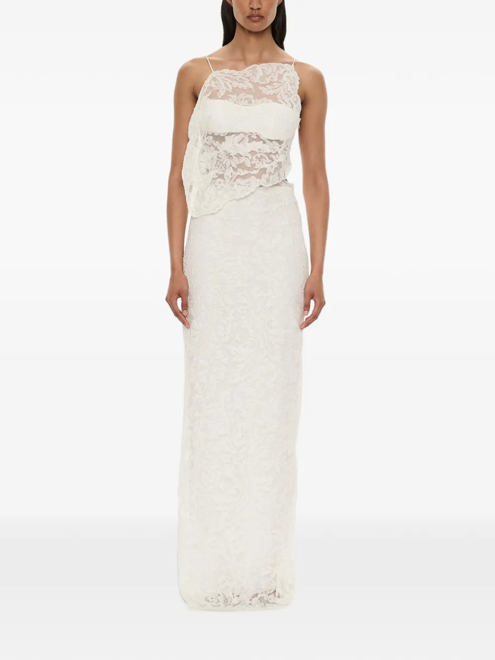 Christopher Esber Reverie floating lace cami tank top Wit