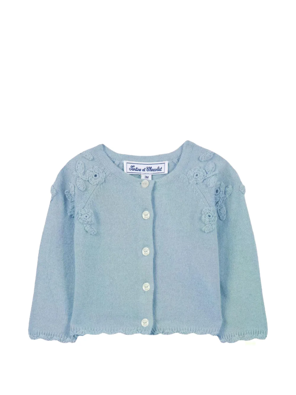 Tartine Et Chocolat embroidered floral cardigan - Blu