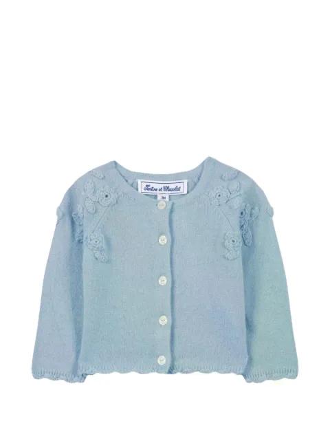 Tartine Et Chocolat embroidered floral cardigan