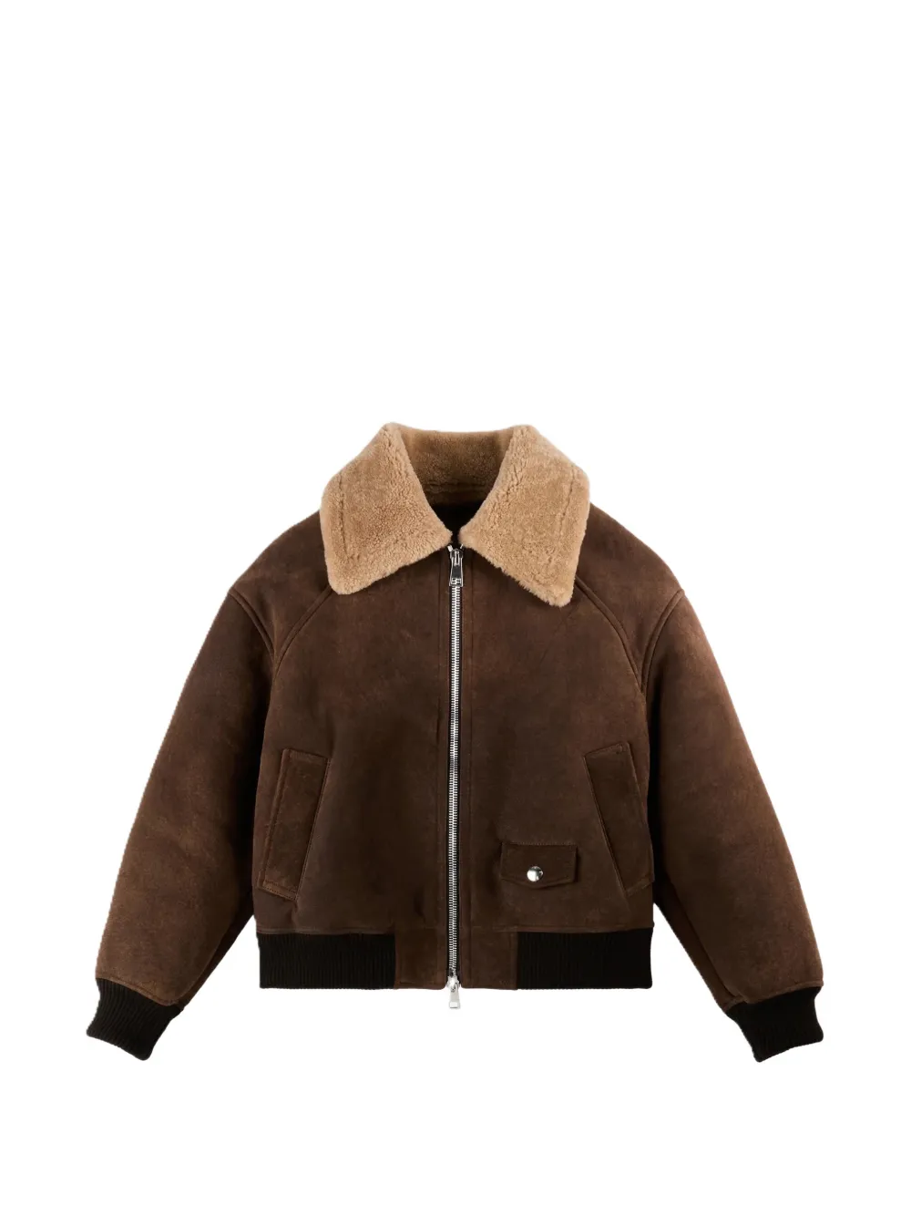 Hogan bomber jacket in waxed shearling - Marron Hogan bomber jacket in waxed shearling - Marron