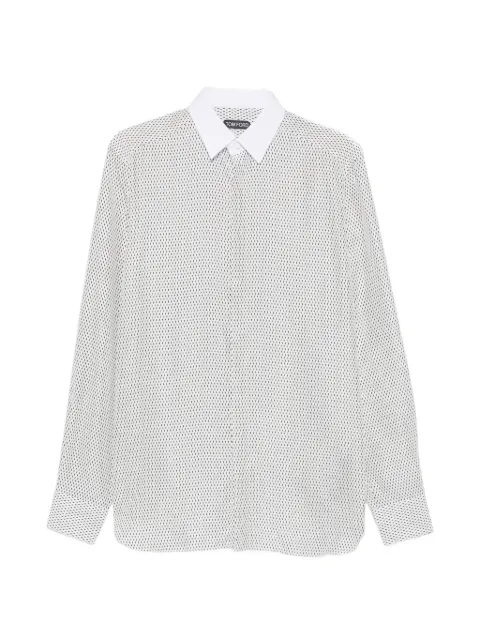 TOM FORD geometric-print contrast-collar shirt