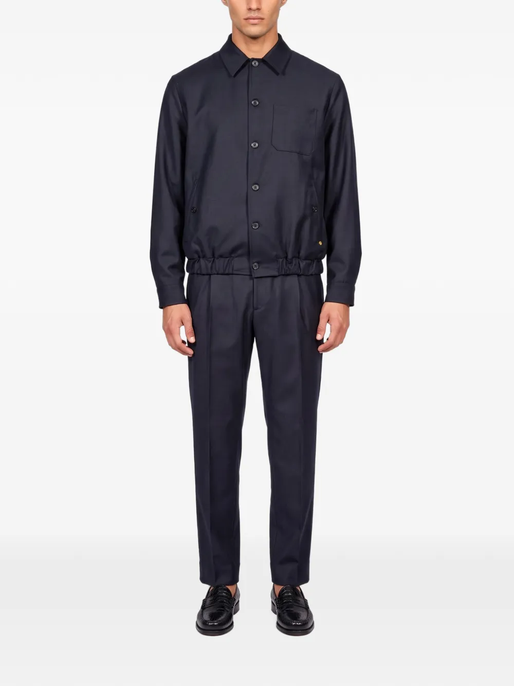 Greyed Domi Elasticated-hem Shirt Jacket In 蓝色