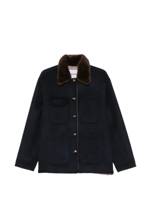 Ava Adore faux-fur collar patch-pocket coat