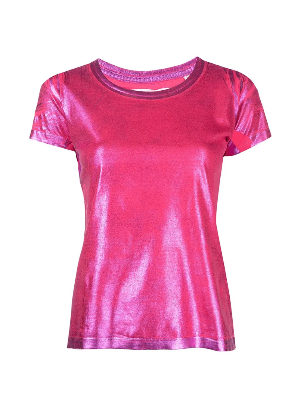 Madison Maison Metallic-coated T-shirt In Pink