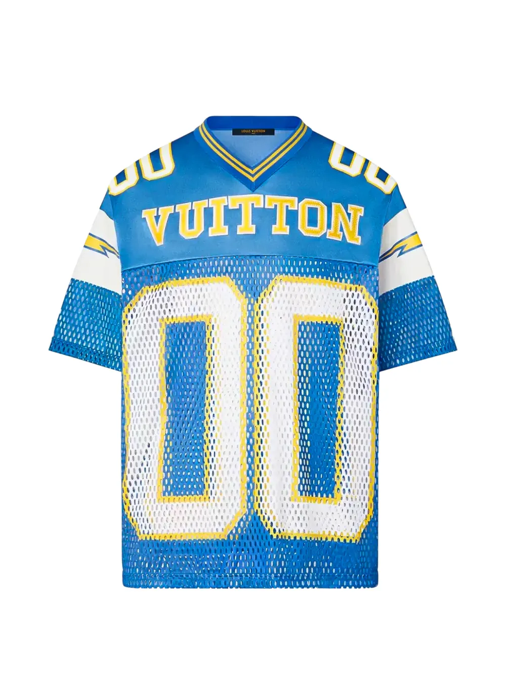 Louis Vuitton Pre-Owned logo-print mesh-panel T-shirt - Blu
