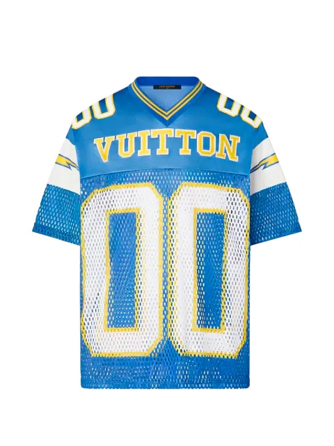 Louis Vuitton Pre-Owned logo-print mesh-panel T-shirt