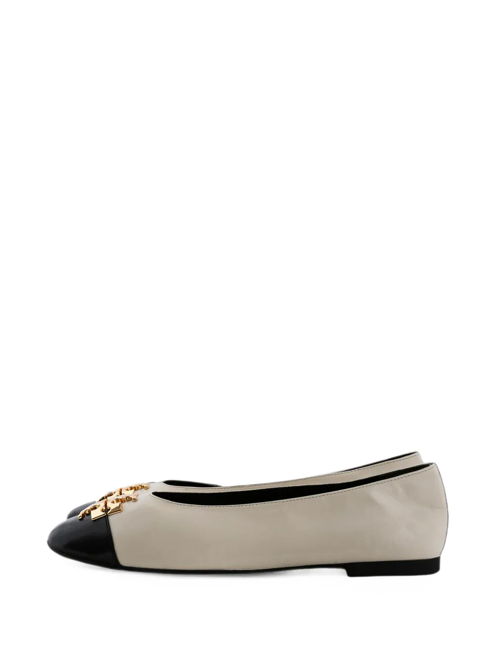 Tory Burch Charlie logo-plaque ballet flats - Nude
