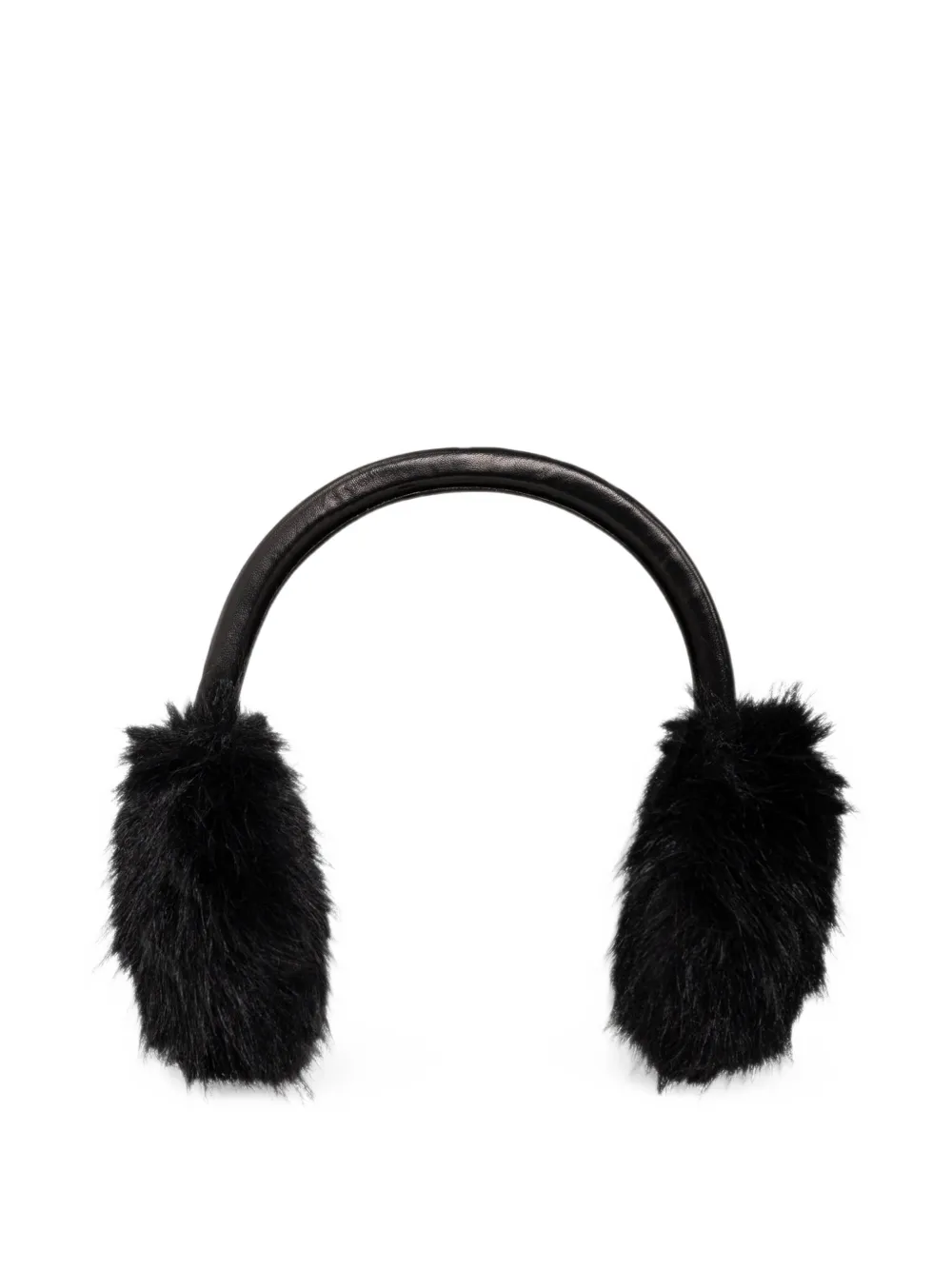 Balenciaga logo-print leather earmuffs - Schwarz