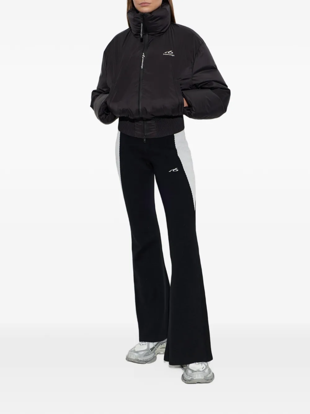 Balenciaga bodies cropped puffer in black - Noir