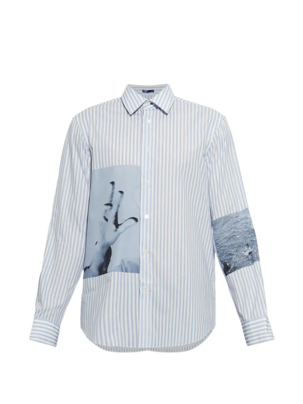 Paul Smith striped graphic-print shirt - Blanc