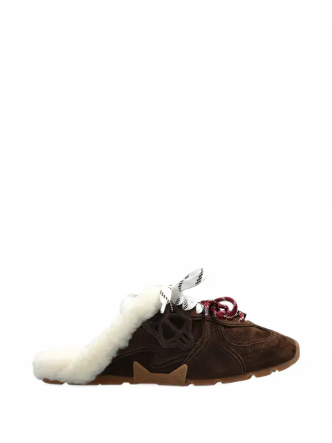 NAKED WOLFE Adorn shearling-lined suede sneakers
