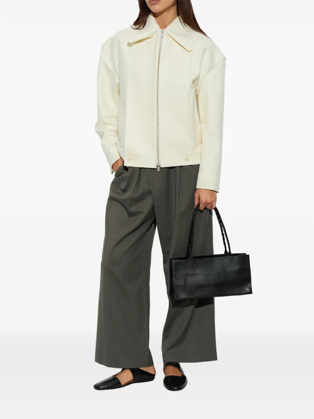 Issey Miyake Plooibroek met wikkelvoorkant Groen