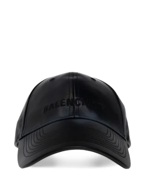 Balenciaga leather cap in black
