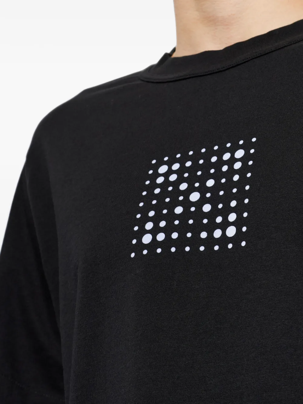 Off-White T-shirt met gelaagde mouwen Zwart