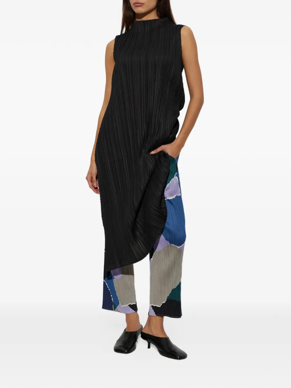 Pleats Please Issey Miyake Surprise! plooibroek met abstract patroon Paars