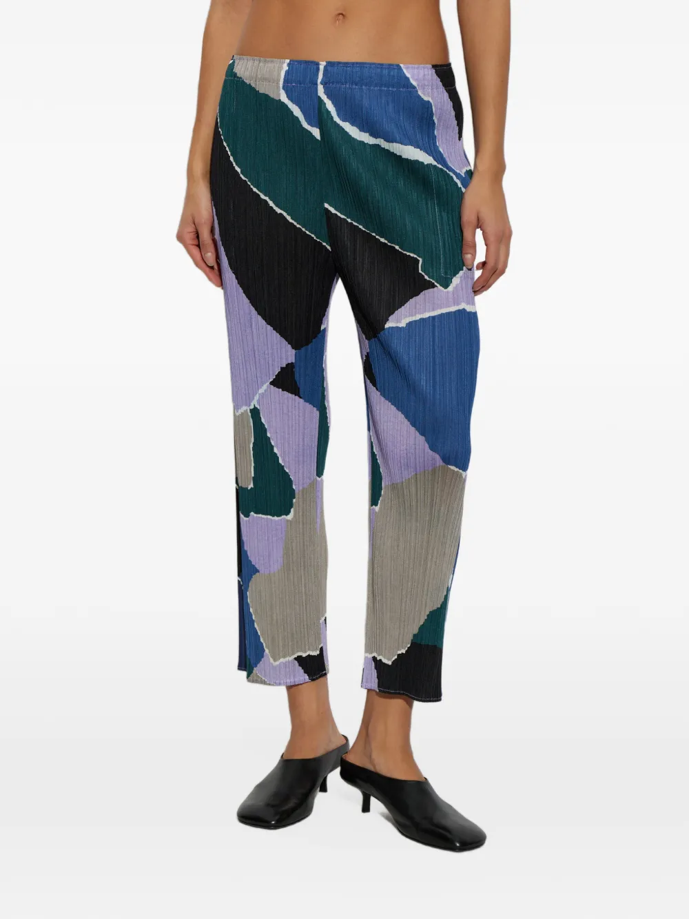 Pleats Please Issey Miyake Surprise! plooibroek met abstract patroon Paars