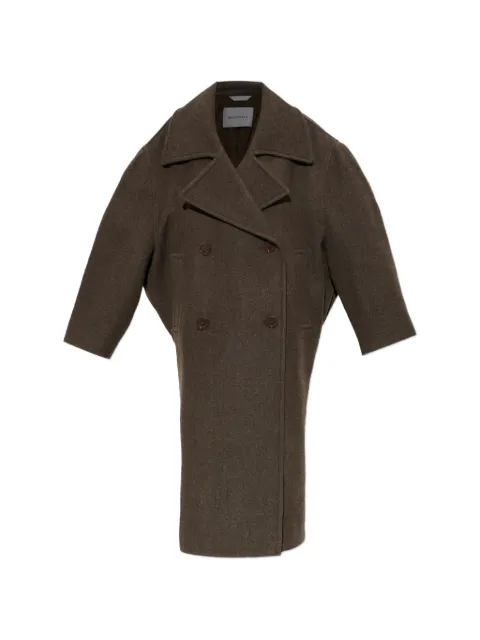 Balenciaga abrigo largo en marrón oscuro