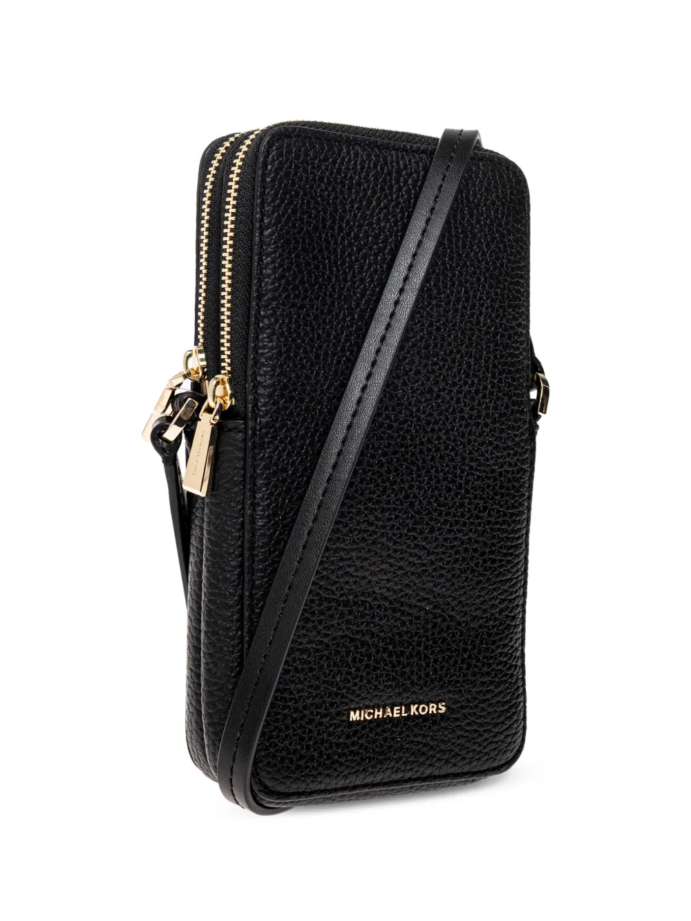 Michael Kors Kleine Jet Set smartphone crossbodytas van bewerkt leer Zwart
