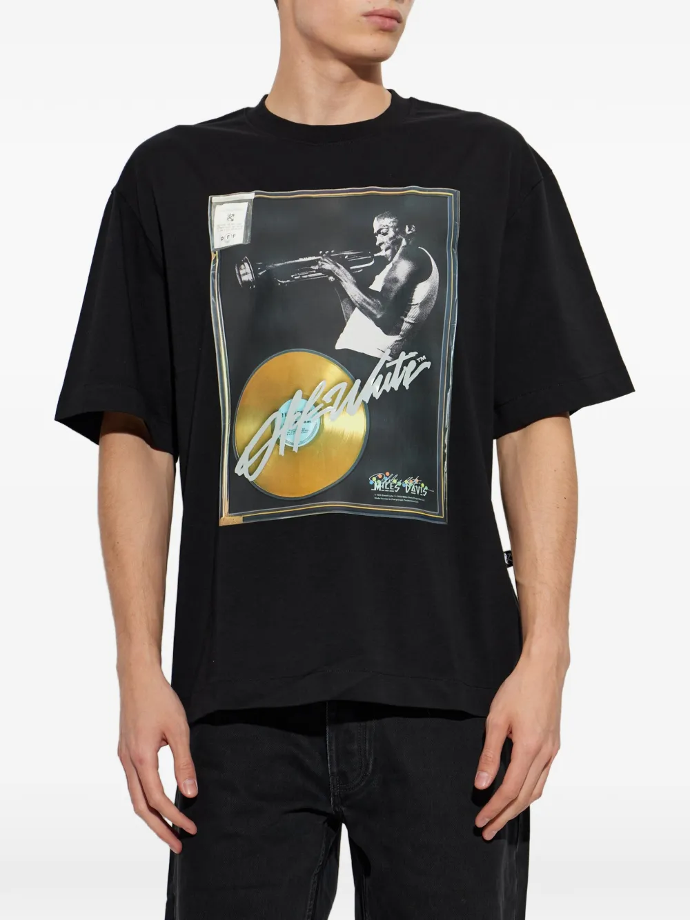 Off-White Miles Davis T-shirt met print Zwart