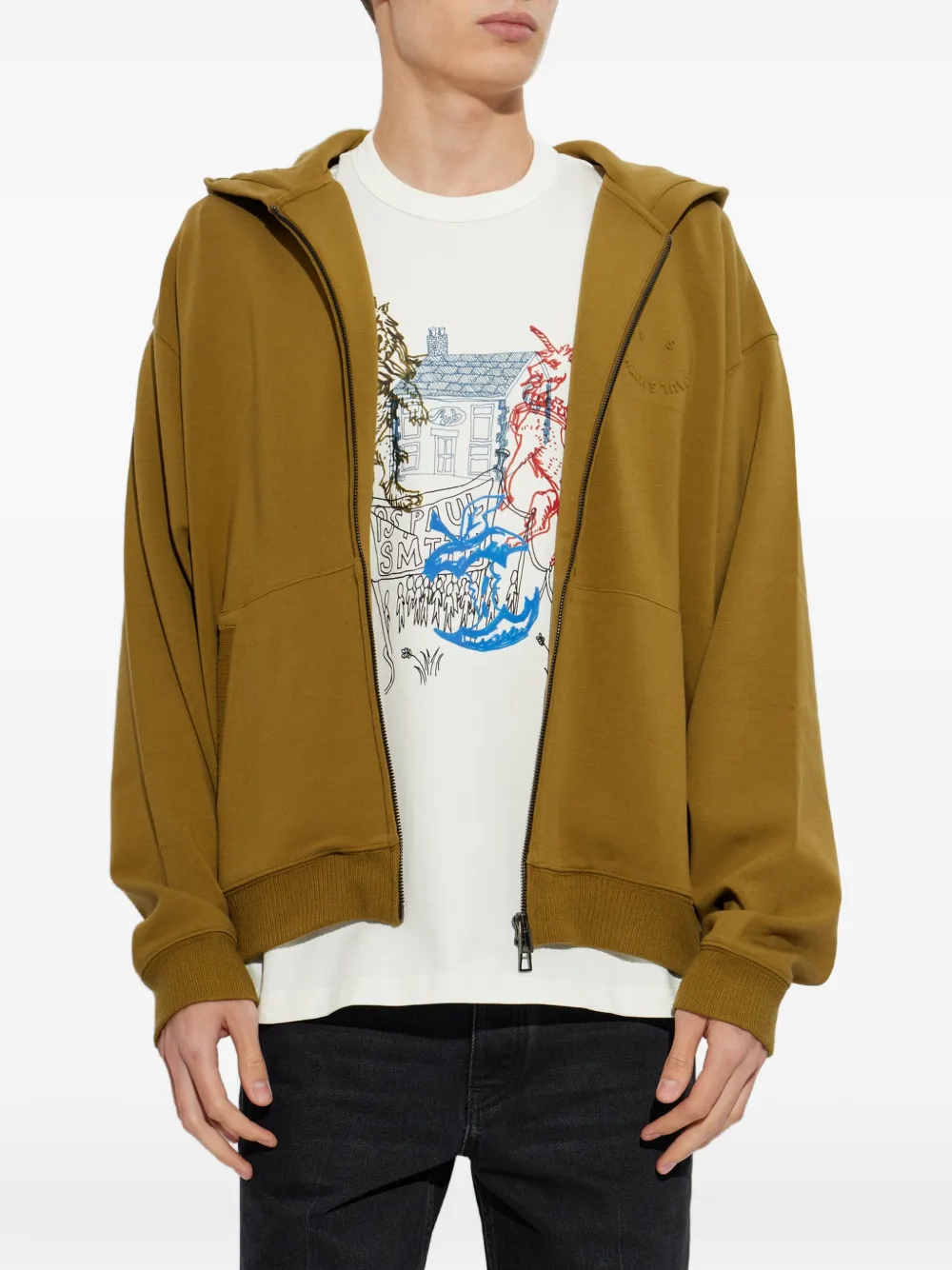 PS Paul Smith Hoodie met geborduurd logo Bruin