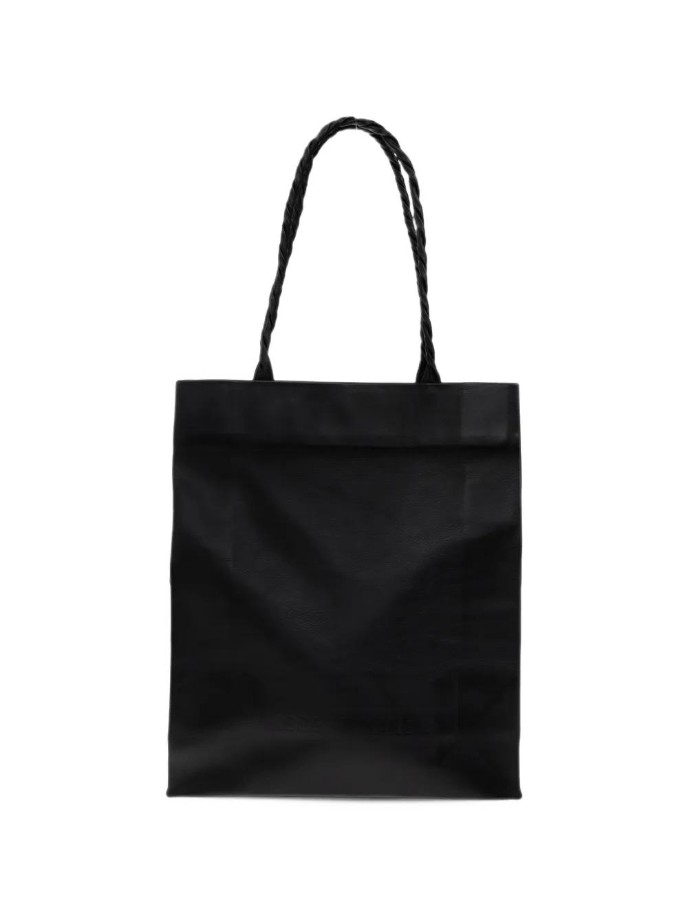 Issey Miyake Paper logo-debossed leather tote bag - Nero