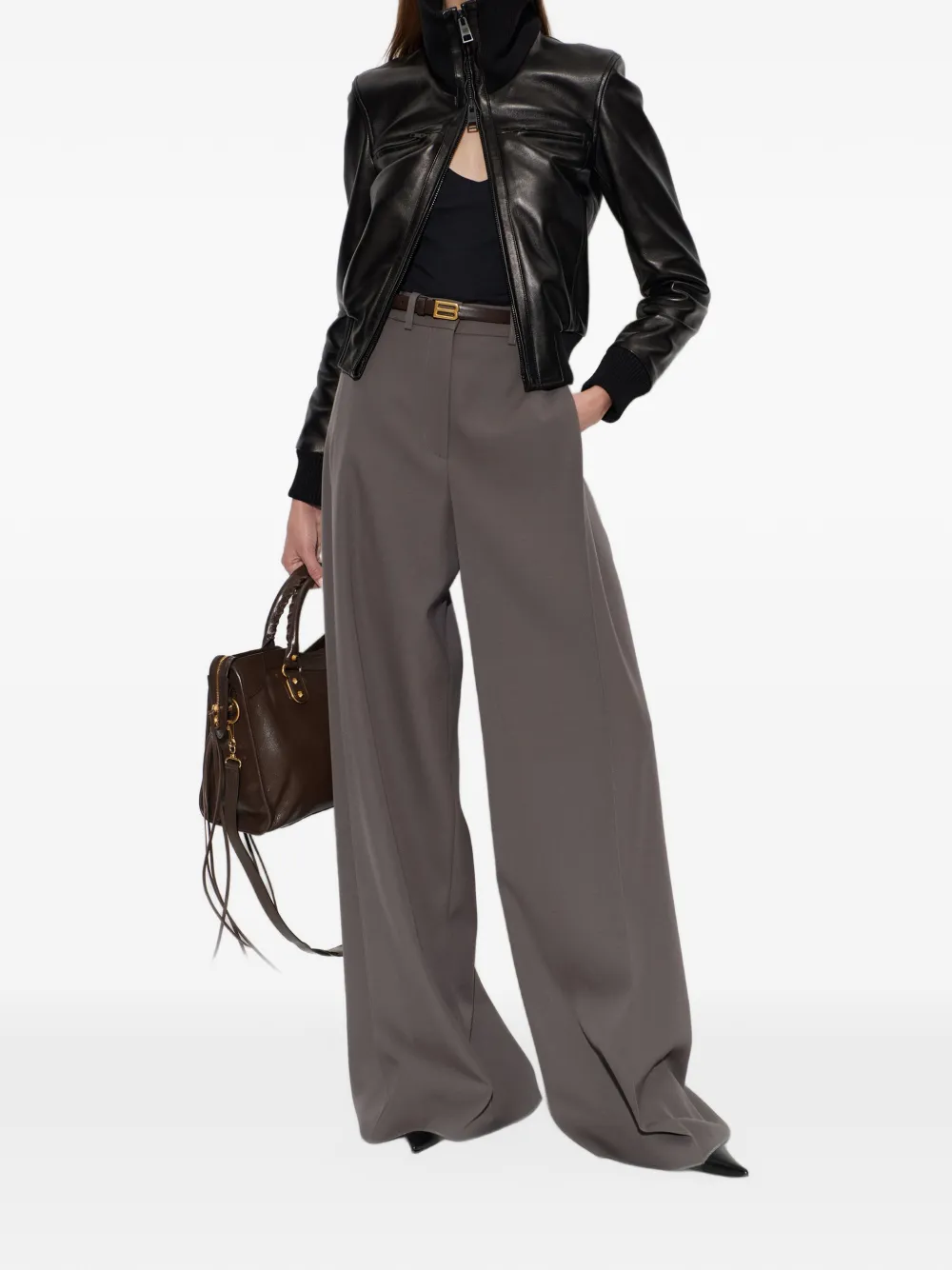 Balenciaga Getailleerde broek met vierkante snit Grijs