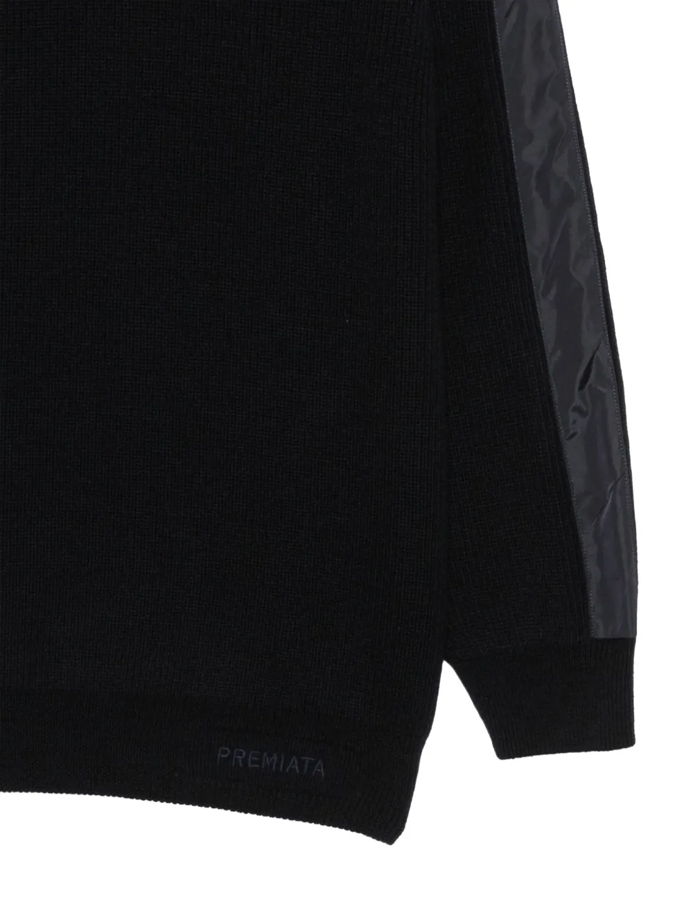 Premiata panelled crew-neck sweater Zwart