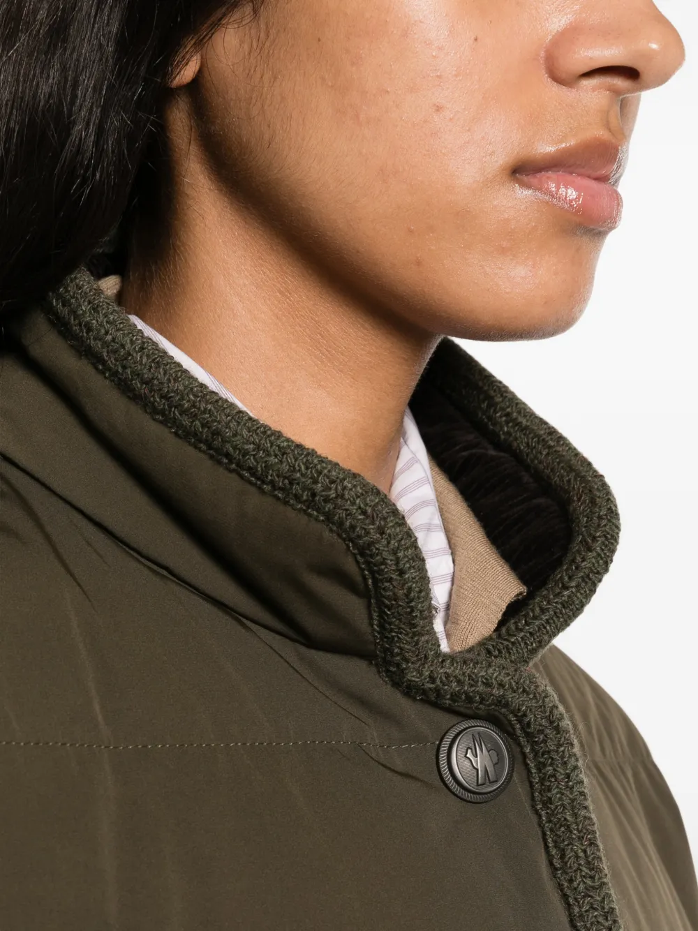 Moncler Grenoble quilted panelled jacket Groen