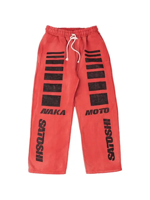 SATOSHI NAKAMOTO Moto logo-print track pants
