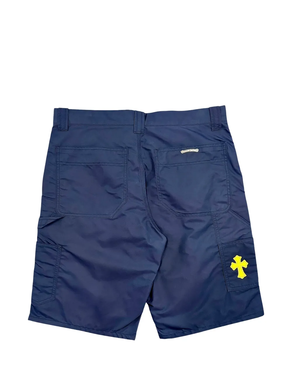 Chrome Hearts leather-panelled carpenter shorts Blauw